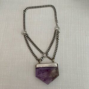 Barbara C Pellegrino Amethyst X necklace.